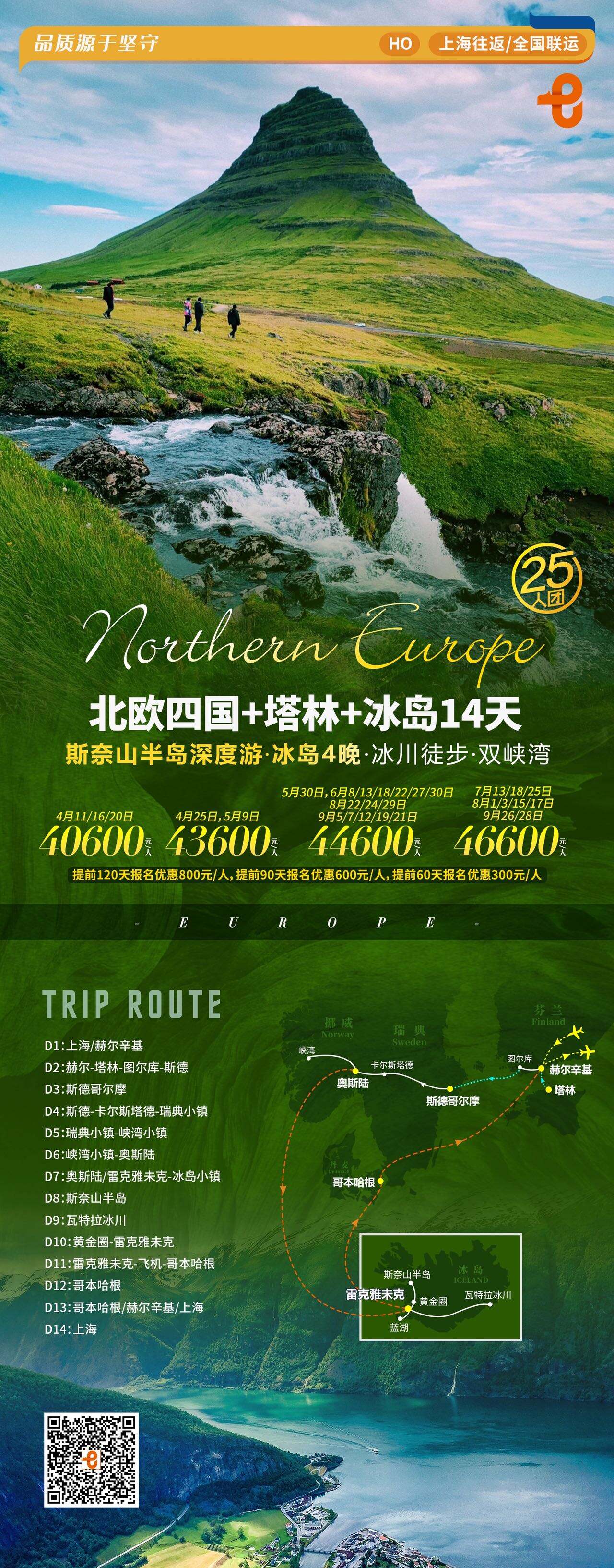 北欧四国+塔林+冰岛14天 行程图 2