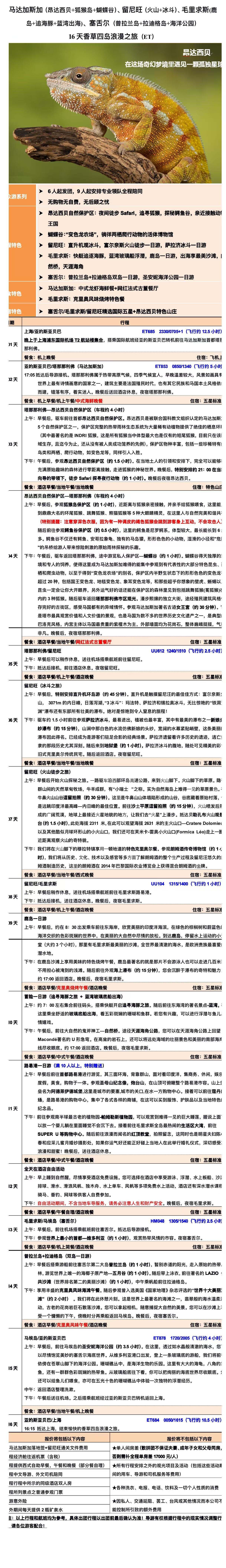 香草四国 马达加斯加+毛里求斯+塞舌尔+留尼汪16日 行程图 3