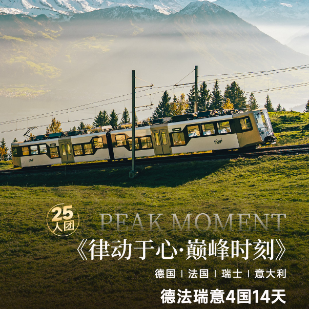 德法意瑞4国14天 律动于心·巅峰时刻（德国深度 四五星住宿 国航直飞 琉森湖游船/塞纳河游船午餐 瑞士两晚/双雪山：瑞吉+少女峰 米其林餐厅推荐T骨牛排套餐 少女峰山顶餐厅三道式 特色猪手配啤酒 塞纳河午宴）
