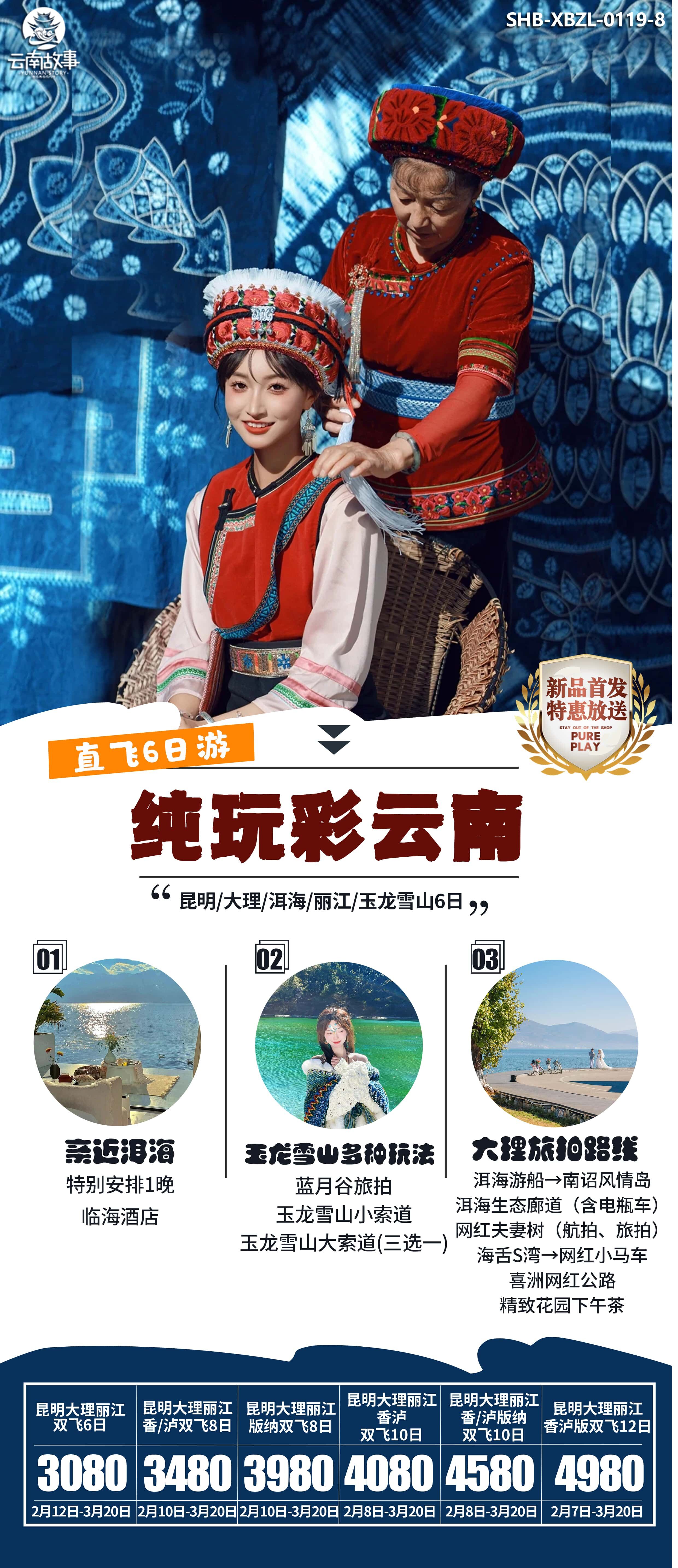 纯玩彩云南直飞6日游 行程图 2