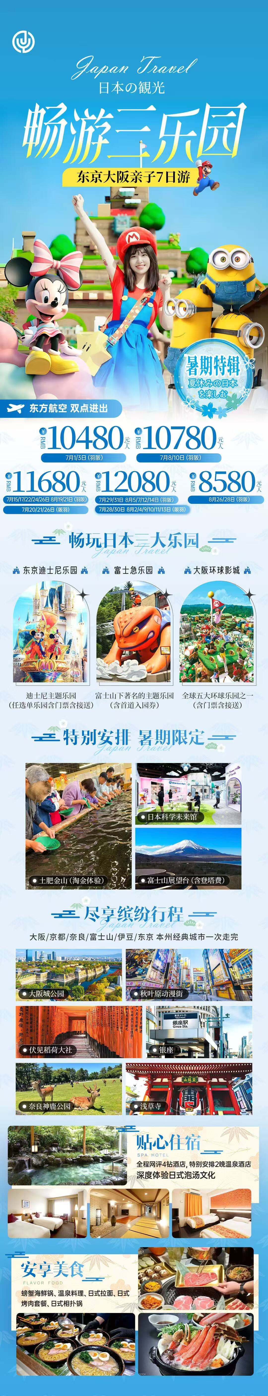 东京大阪亲子7日游 行程图 2
