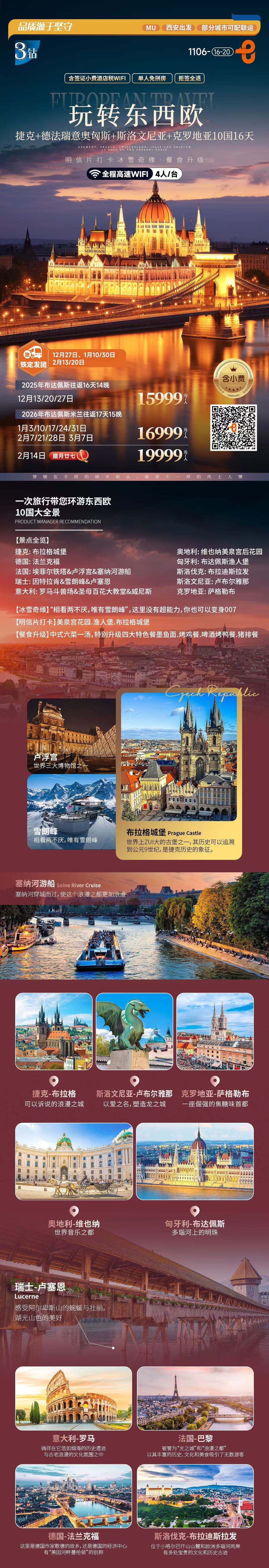 玩转东西欧捷克+德法瑞意奥匈斯+斯洛文尼亚+克罗地亚10国16天 行程图 2