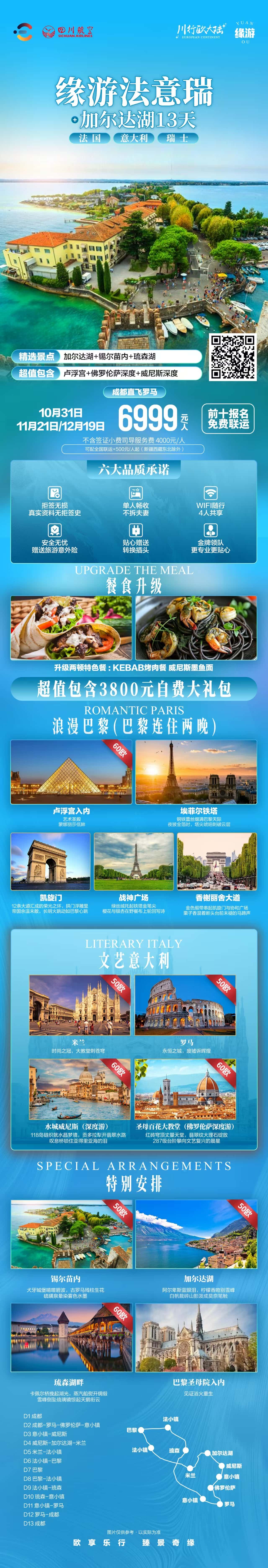 缘游法意瑞+加尔达湖13天 行程图 2