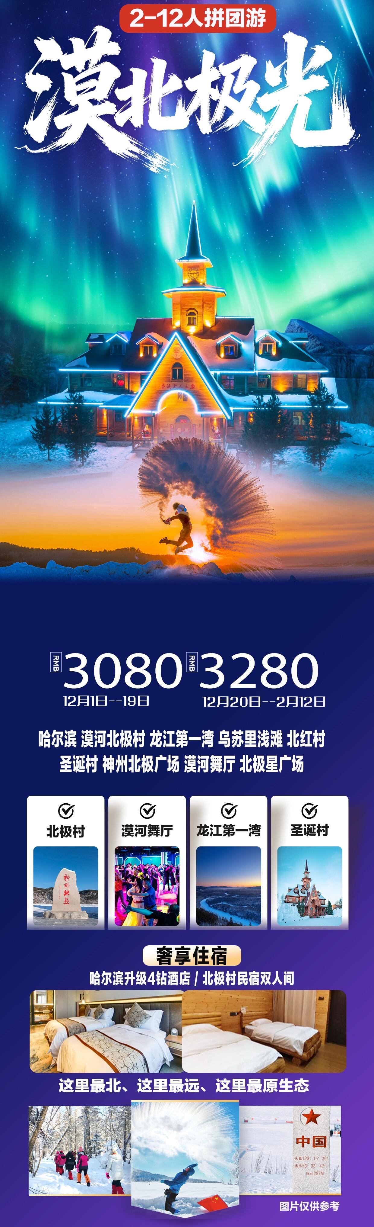 漠北极光6日游 行程图 2