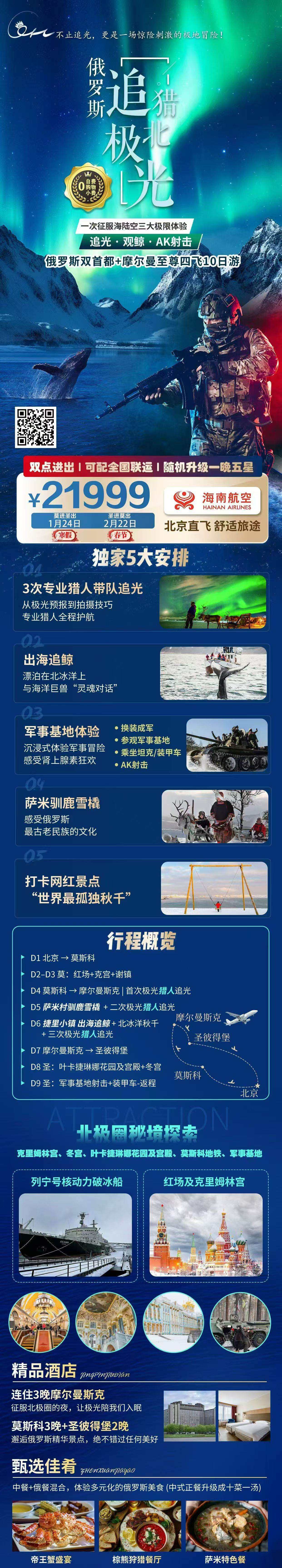 俄罗斯双首都+摩尔曼至尊四飞10日游 行程图 2