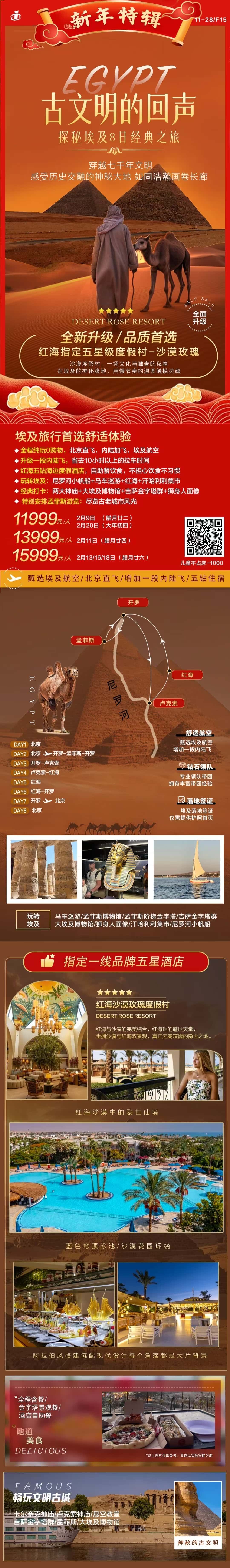 探秘埃及8日经典之旅 行程图 2