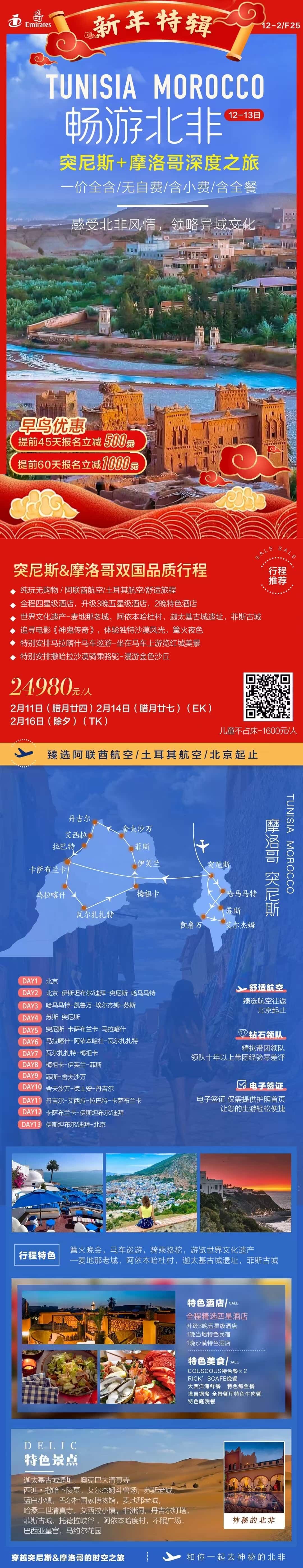 畅游突尼斯摩洛哥纯玩12/13日 行程图 2