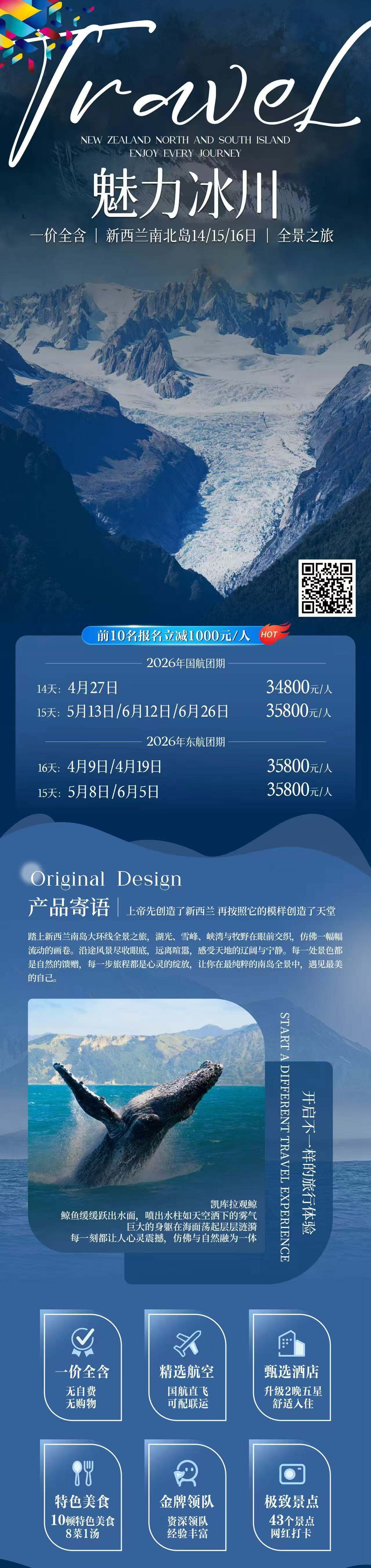 魅力冰川 一价全含|新西兰南北岛14/15/16日|全景之旅 行程图 2