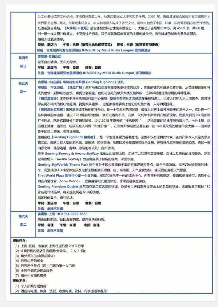 怡享三城 马来西亚 槟城+怡保+吉隆坡4晚6日游 行程图 4