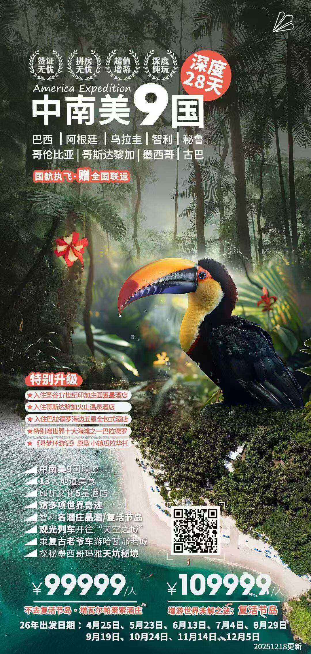 中南美9国28天深度 行程图 2