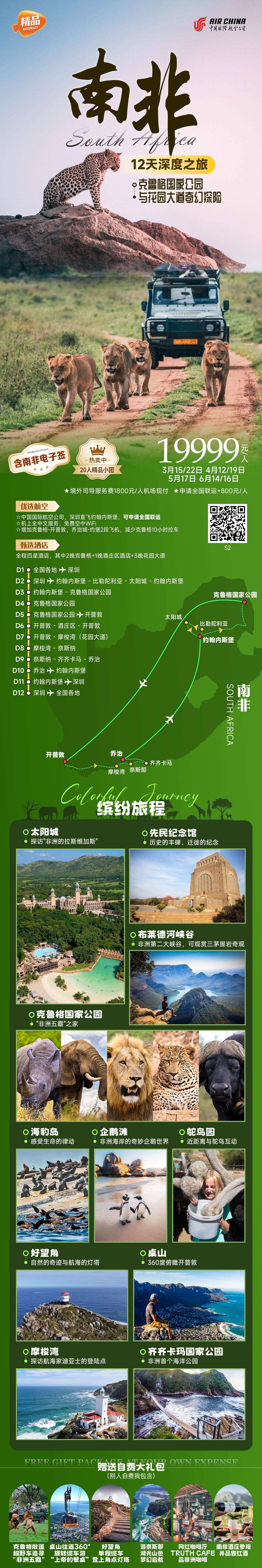 南非12天深度之旅 克鲁格国家公园与花园大道奇幻探险 行程图 2