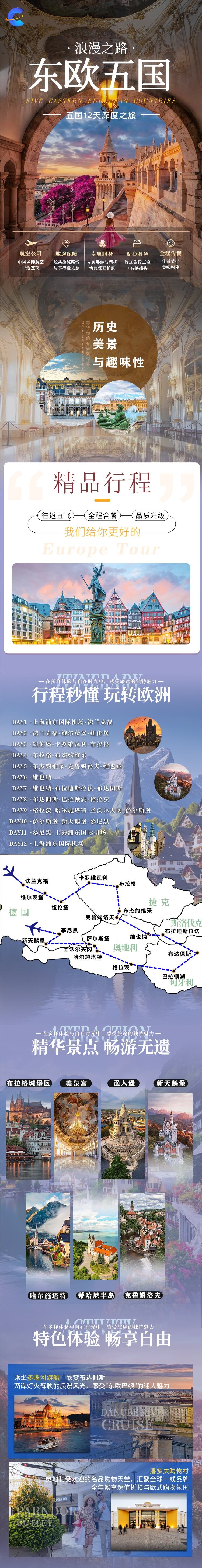 东欧五国浪漫之路 10晚12天 行程图 3