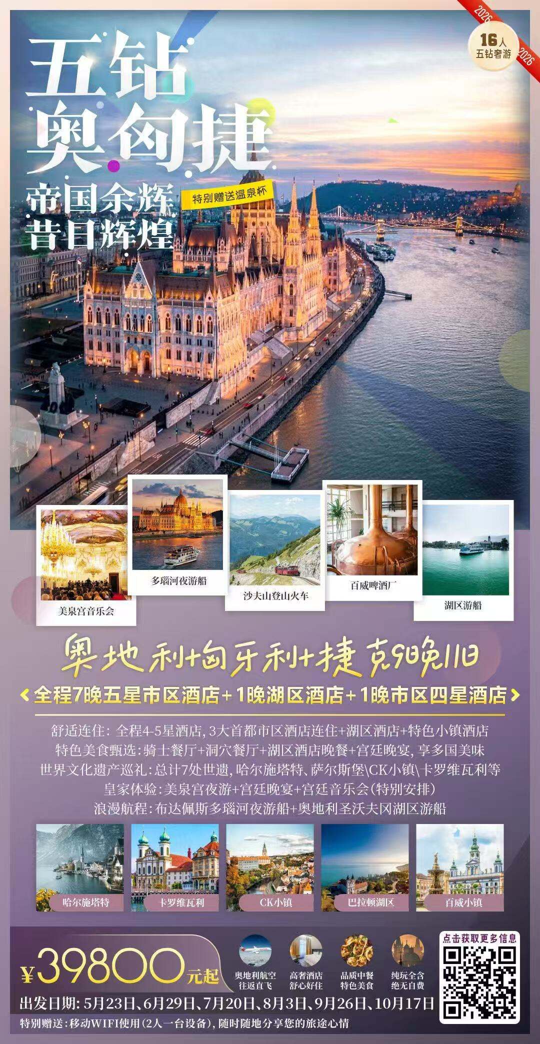 五钻奥捷匈9晚11天 行程图 2