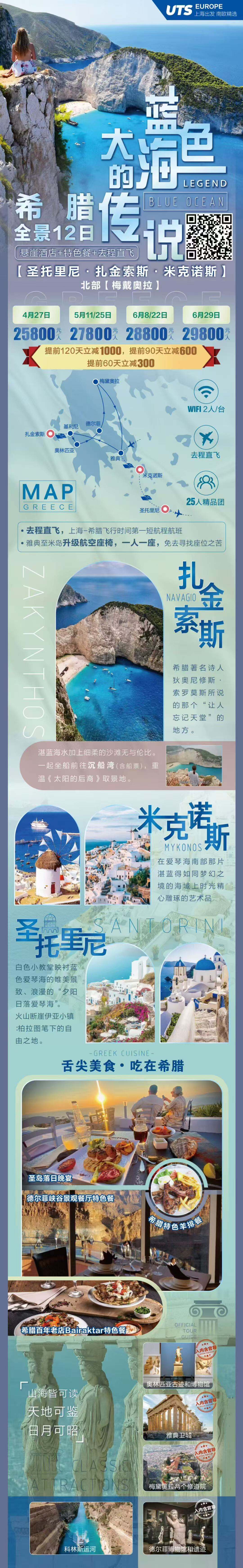 希腊全景12日·蓝色大海的传说 行程图 2
