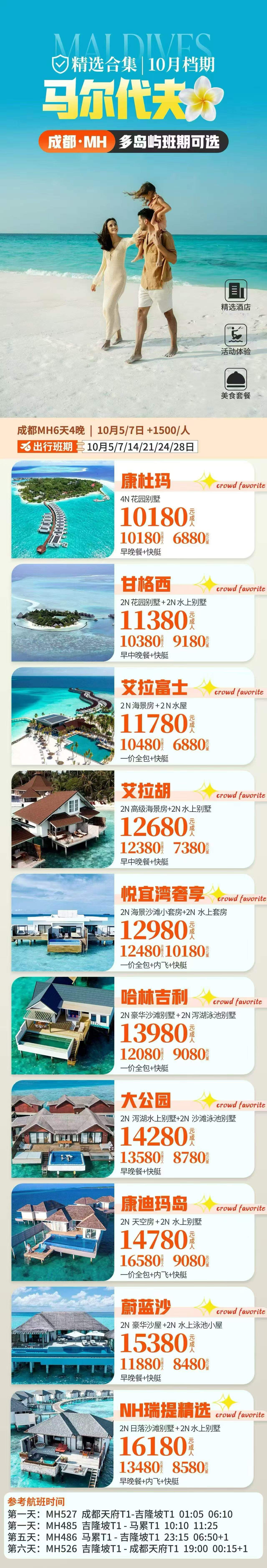 马尔代夫 10月档期 北京 成都 广州 上海 深圳起始 行程图 4