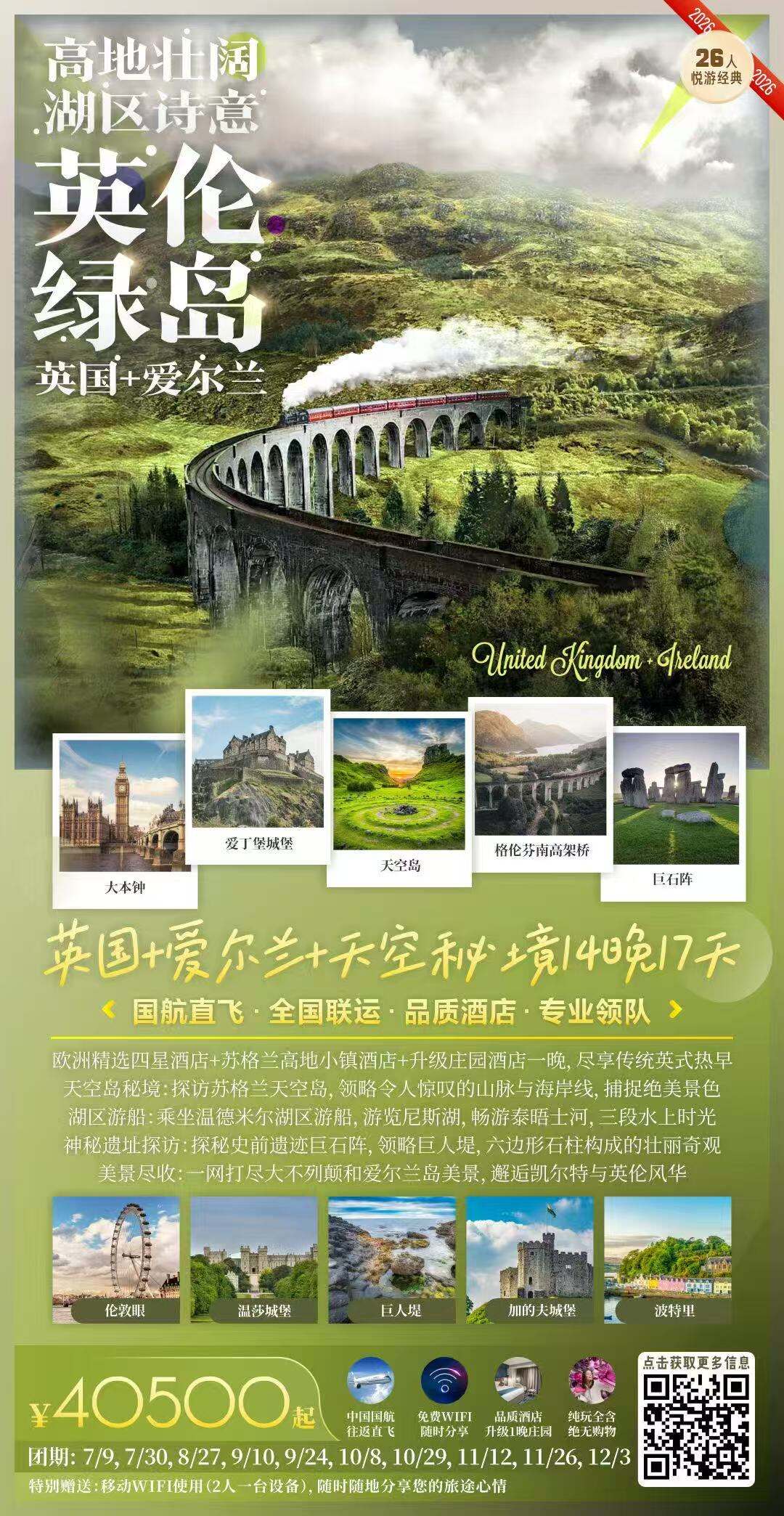 英国+爱尔兰+天空岛14晚17天 行程图 2