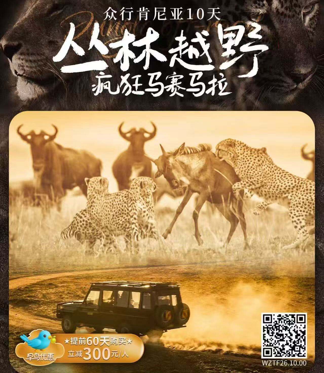 丛林越野疯狂马赛马拉肯尼亚10天（）