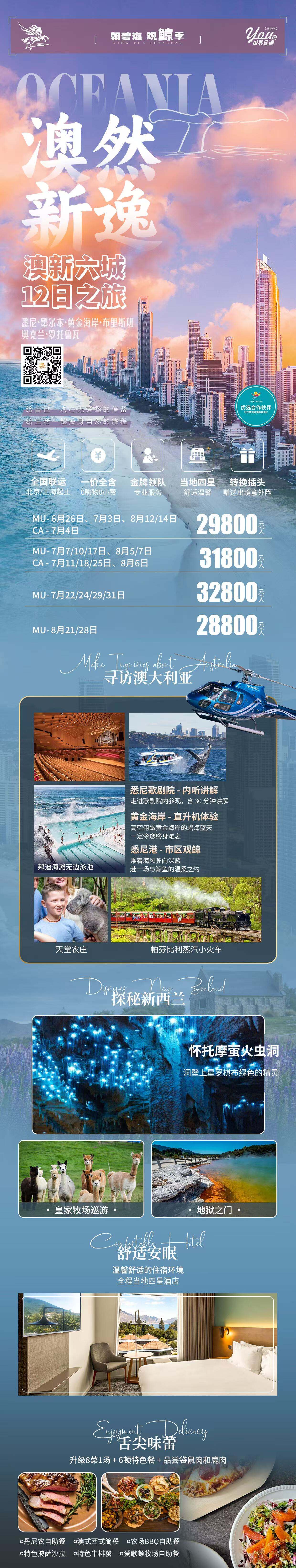 澳然新逸·澳新六城12日之旅 悉尼·墨尔本·黄金海岸·布里斯班·奥克兰·罗托鲁瓦 行程图 2