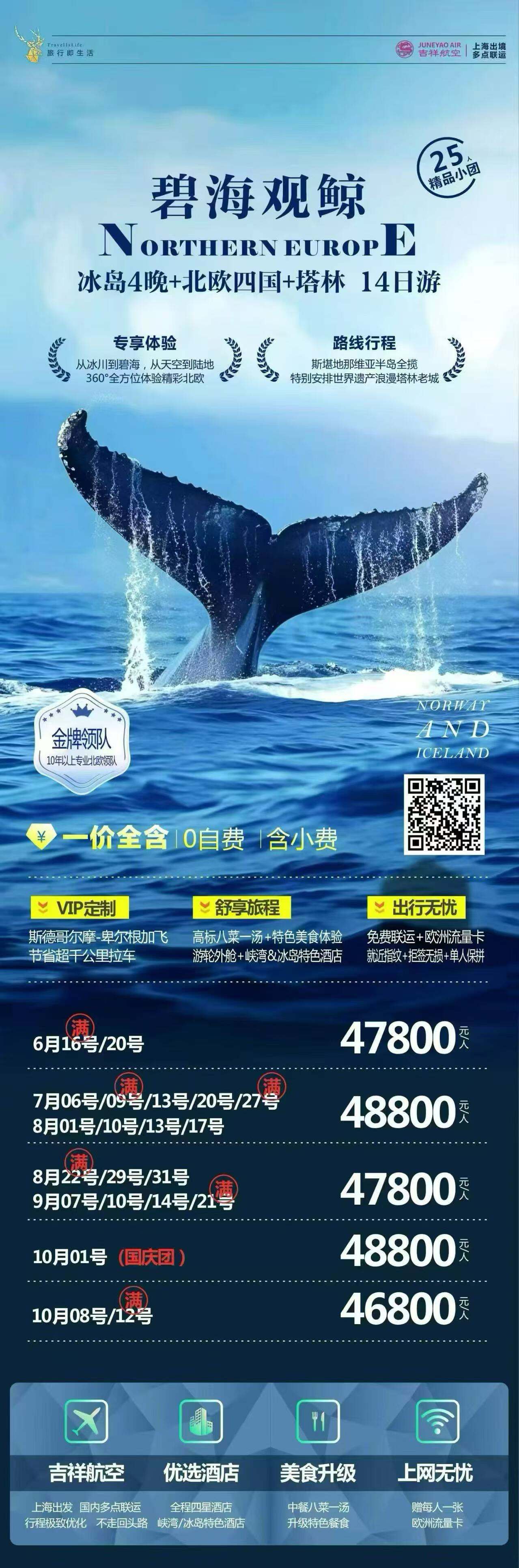 冰岛4晚+北欧四国+塔林 14日游 碧海观鲸 行程图 2