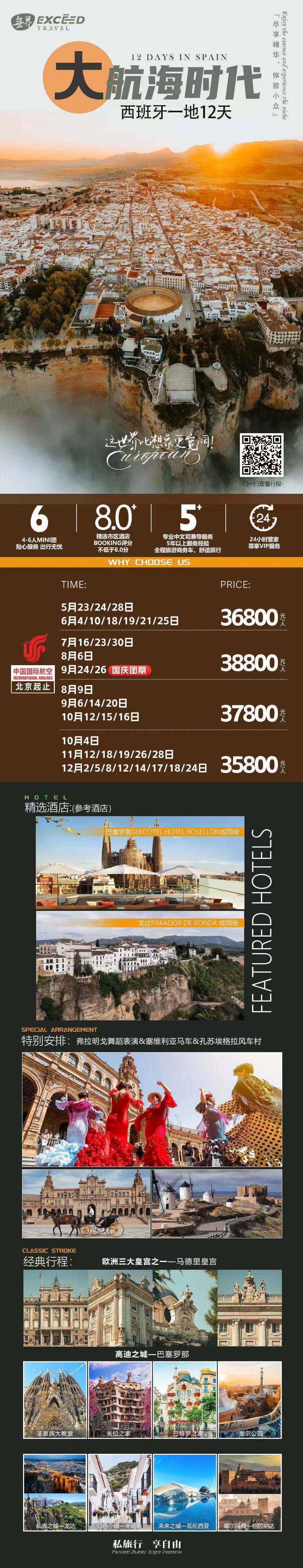 大航海时代·西班牙一地12天 4-6人团 行程图 2