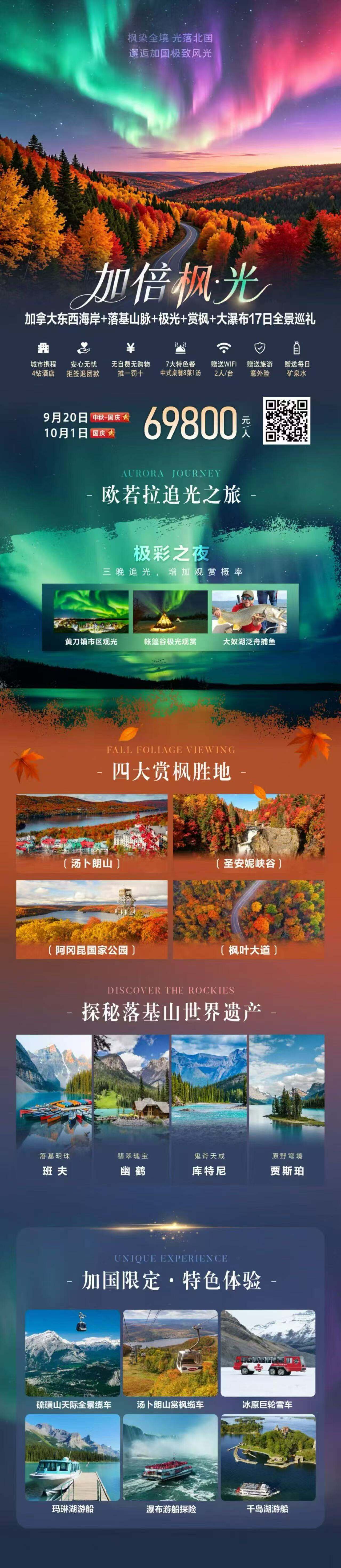加倍枫光 加拿大东西海岸+落基山脉+极光+赏枫+大瀑布17日全境巡礼 行程图 2