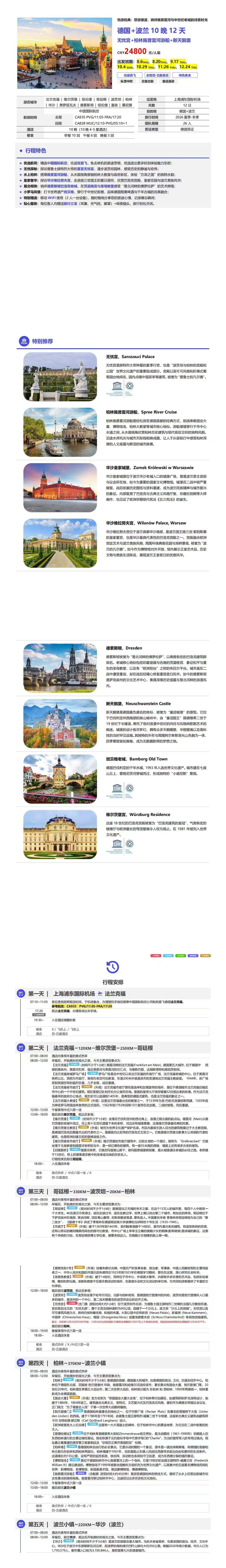 德国+波兰深度行10晚12天 行程图 3