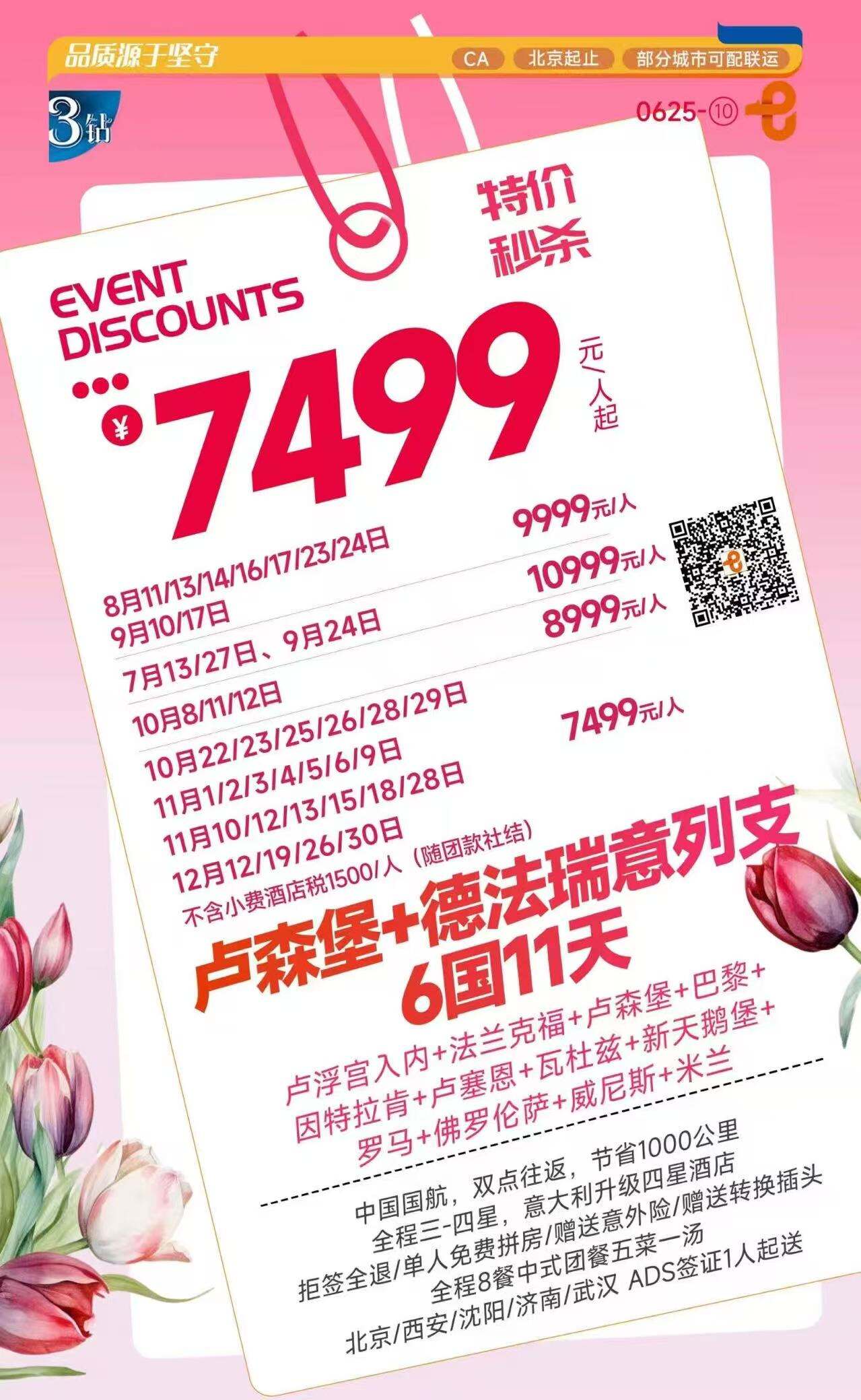卢森堡+德法瑞意列支6国11天 行程图 2