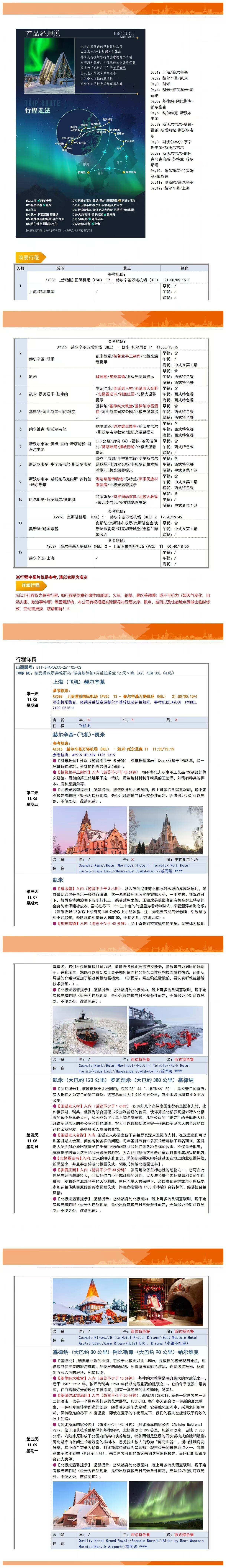 挪威罗弗敦群岛+瑞典基律纳+芬兰拉普兰12天 行程图 6