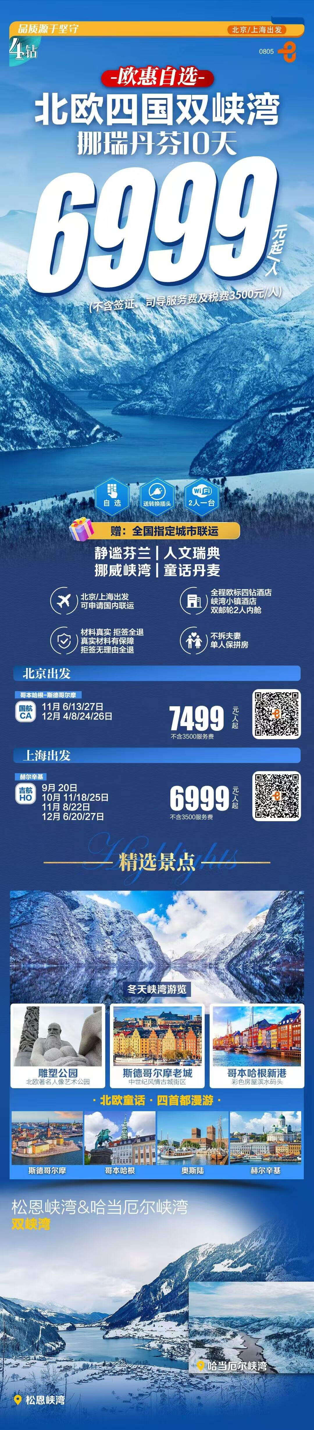 欧惠自选北欧四国双峡湾(挪瑞丹芬)10天 行程图 2