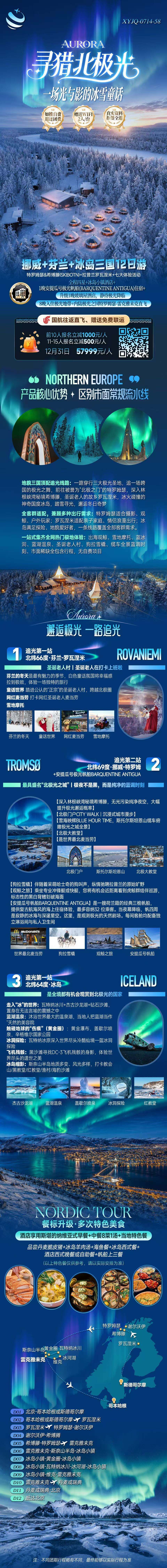 寻猎北极光·一场光与影的冰雪童话 挪威+芬兰+冰岛三国12日游 行程图 2