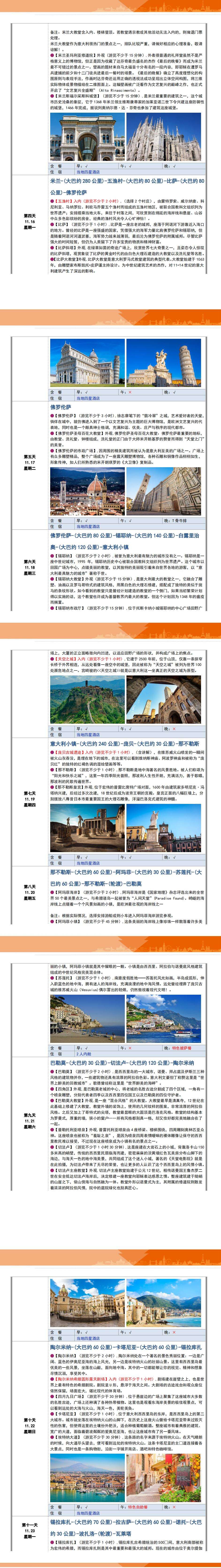 意大利全览+马耳他16天 世遗巡礼·地中海之心·跳岛之旅·多洛米蒂 行程图 4