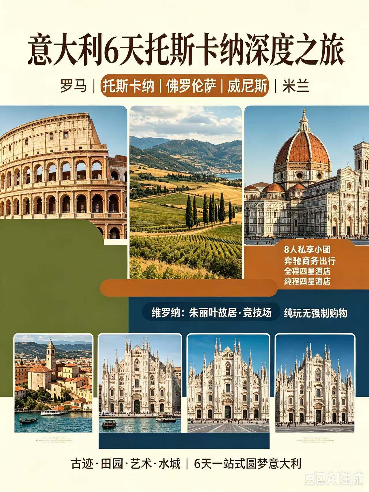 意大利6天托斯卡纳深度之旅 行程图 2