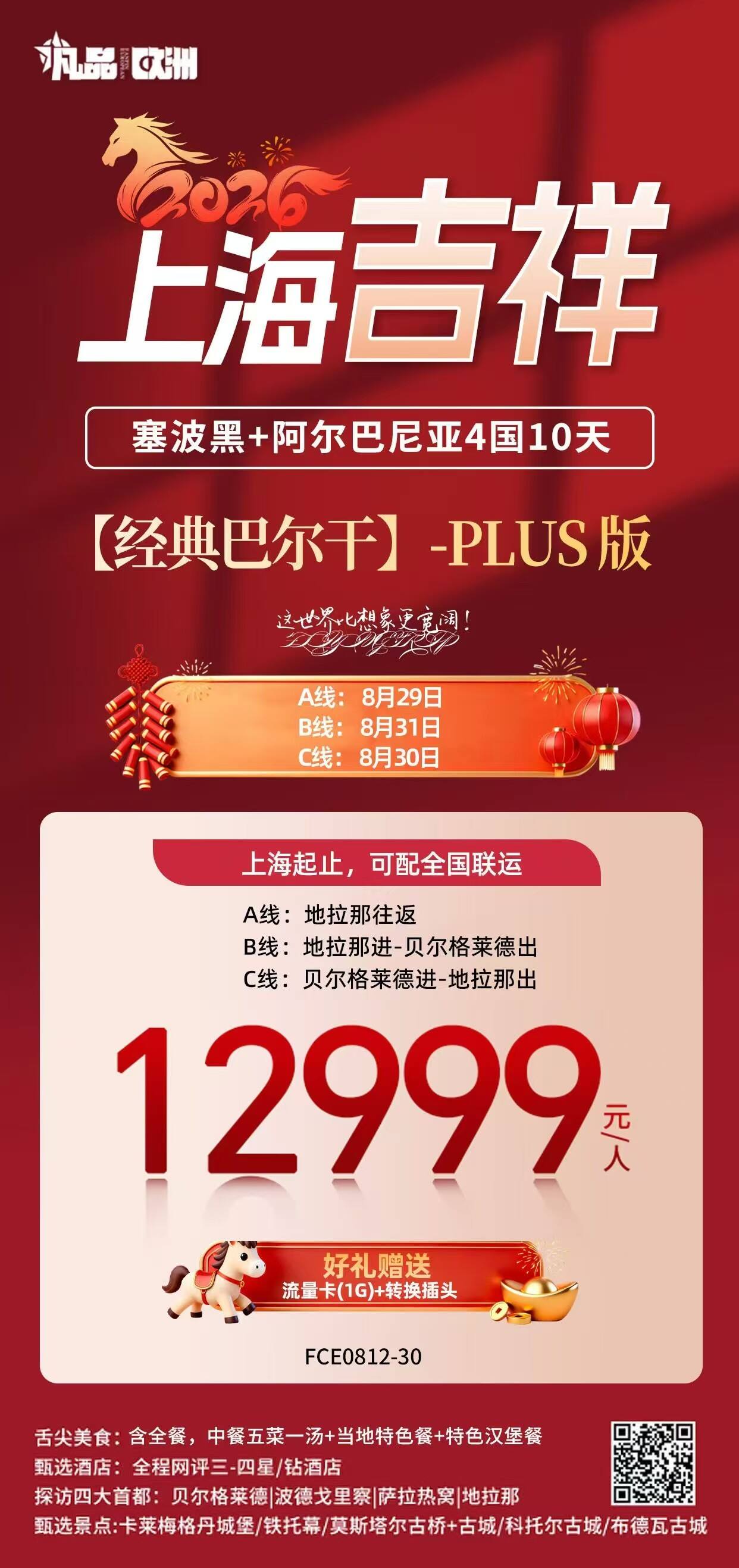 经典巴尔干升级版 免签四国-塞波黑+阿尔班尼亚10日 行程图 2