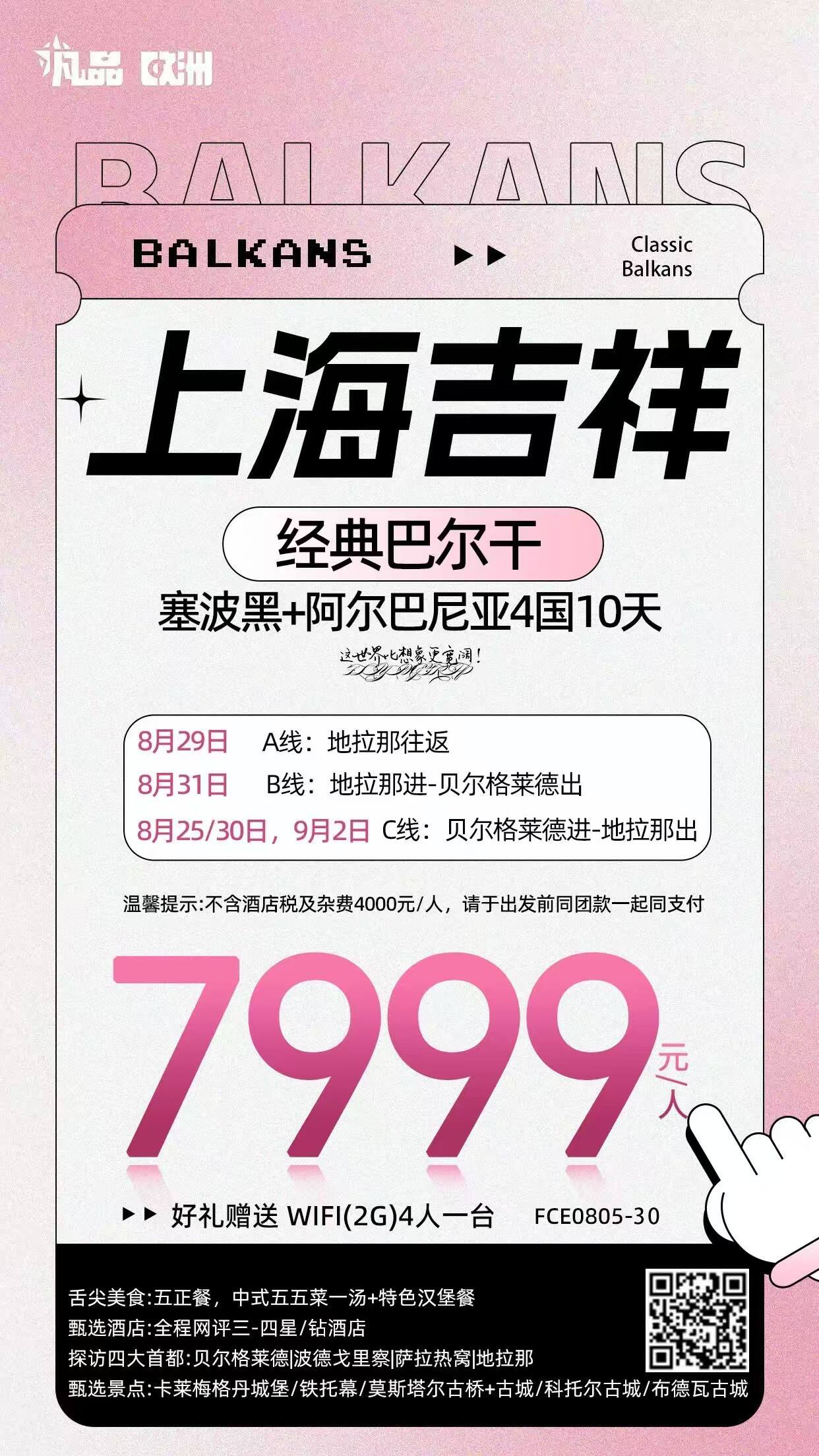 经典巴尔干 免签四国-塞波黑+阿尔巴尼亚10日 行程图 2