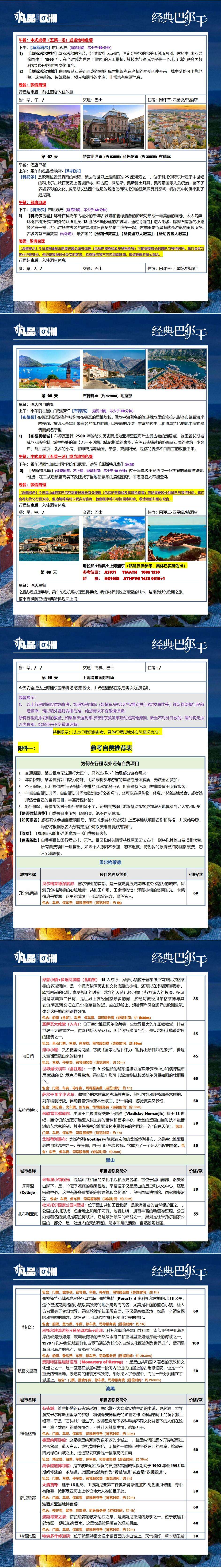 经典巴尔干 免签四国-塞波黑+阿尔巴尼亚10日 行程图 6
