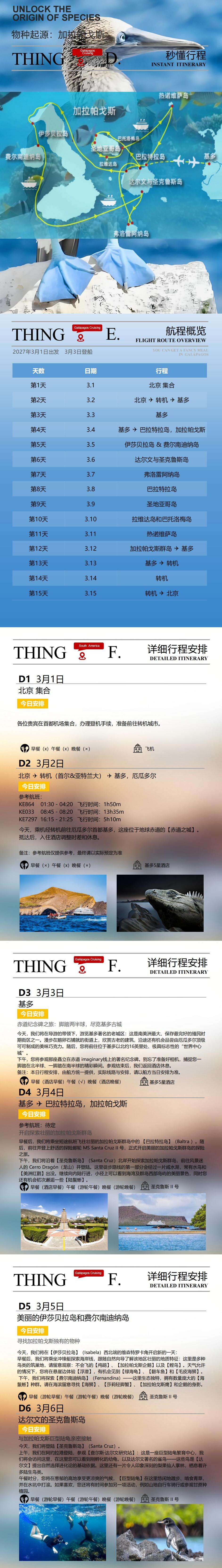 加拉帕戈斯 深度探索15天 达尔文:赤道上的孤本,一部读不完的自然史诗 行程图 5