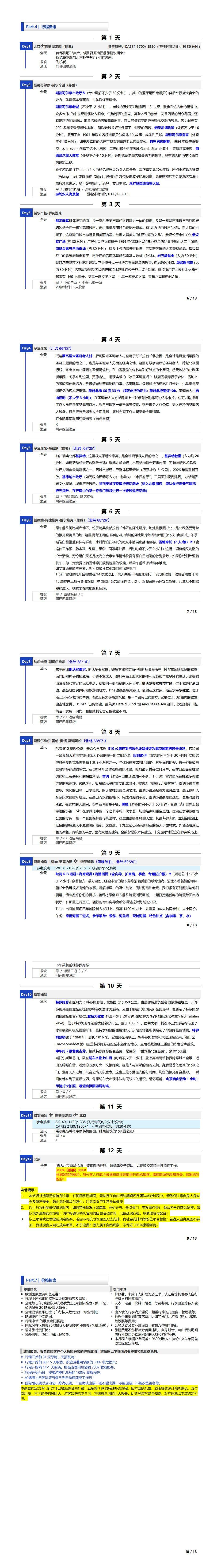 北境极光大环线 北挪威+北瑞典+北芬兰12/13日 行程图 4