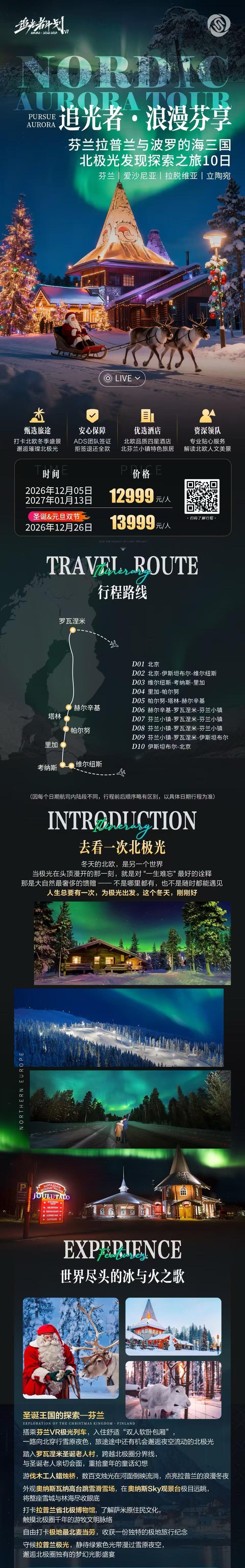 追光者·浪漫芬享 芬兰拉普兰与波罗的海三国 北极光发现探索之旅10日 芬兰|爱沙尼亚|拉脱维亚|立淘宛 行程图 2